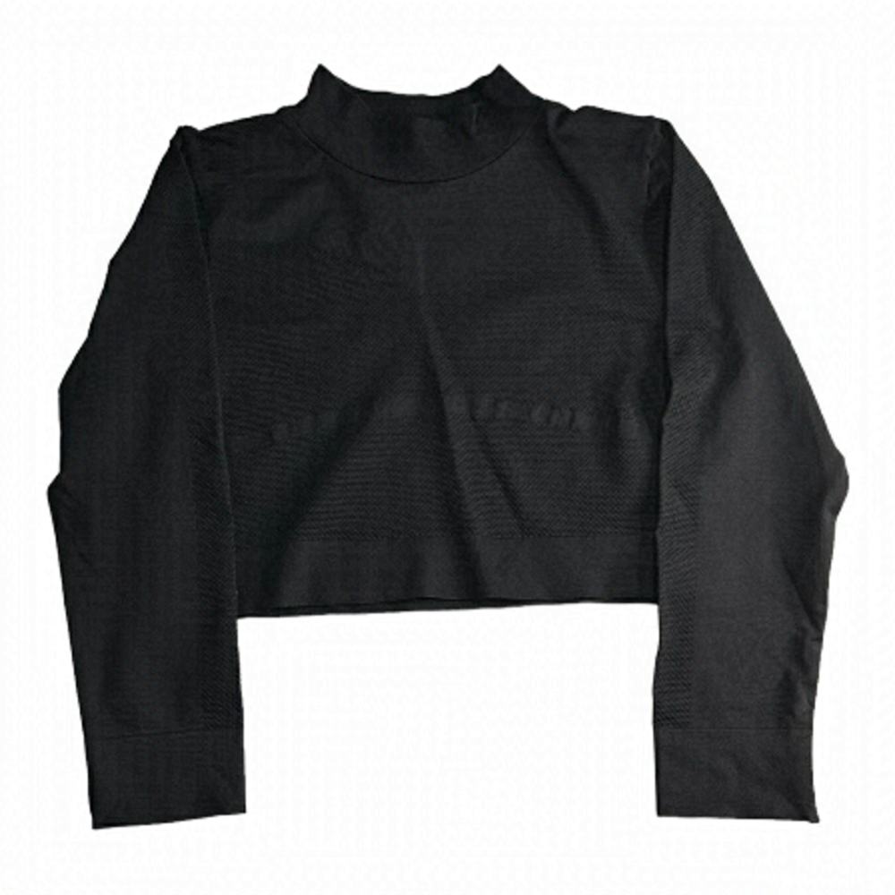 Z By Zella Long Sleeve Black Crop Top Size XL
